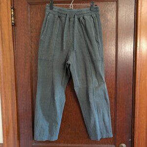 COS Corduroy Drawstring Stretch Waist Pants Greenish Gray